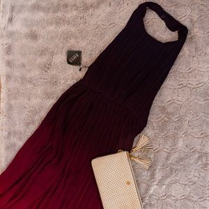 Ombré Sheer Halter Maxi Dress